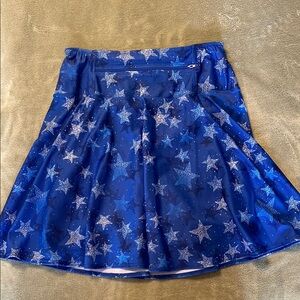 Sparkle Blue Star Women's Running Skirt With Shorts